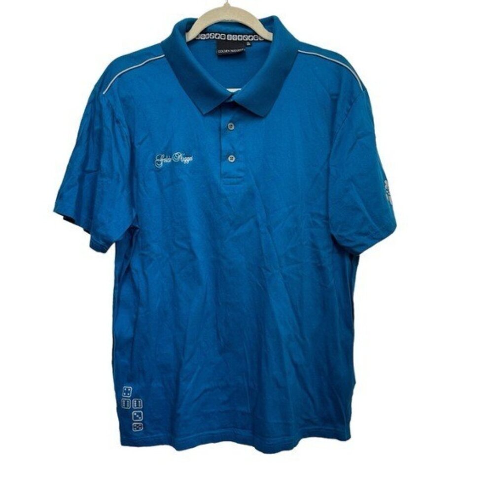 Golden Nugget Men's XL Las Vegas Casino Polo Shirt Dice Playing Cards Poker Golf
